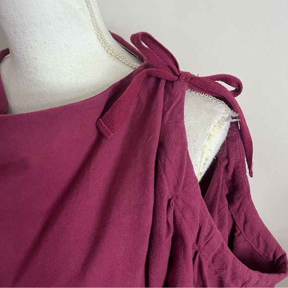 Moussy • Pinkish Purple Cold Shoulder Tie Shoulder Accent Blouse - Picture 3 of 8